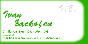ivan backofen business card